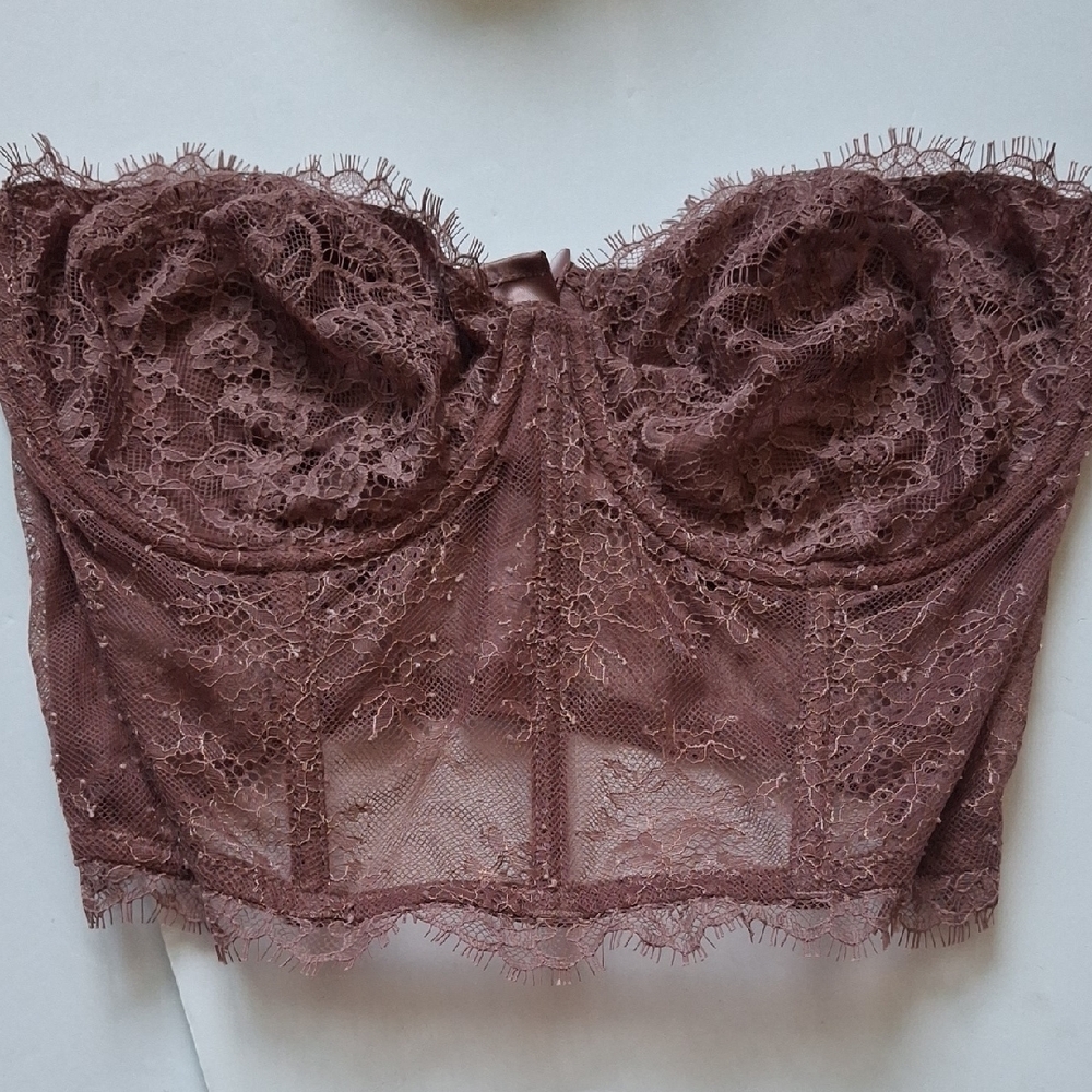 Victoria's Secret Lace Bandeau in Dusty Rose